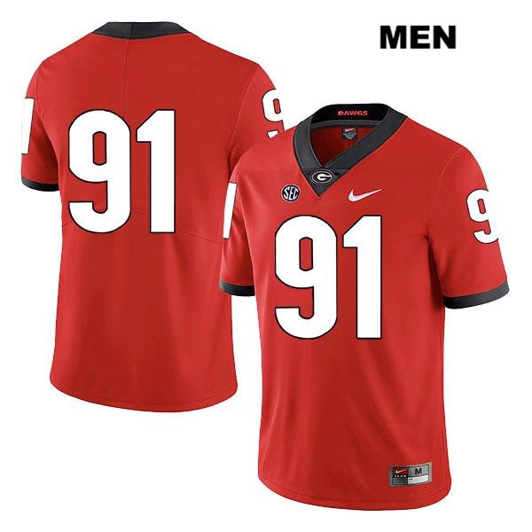 Georgia Bulldogs Men's Tymon Mitchell #91 NCAA No Name Legend Authentic Red Nike Stitched College Football Jersey RNG4656XR
